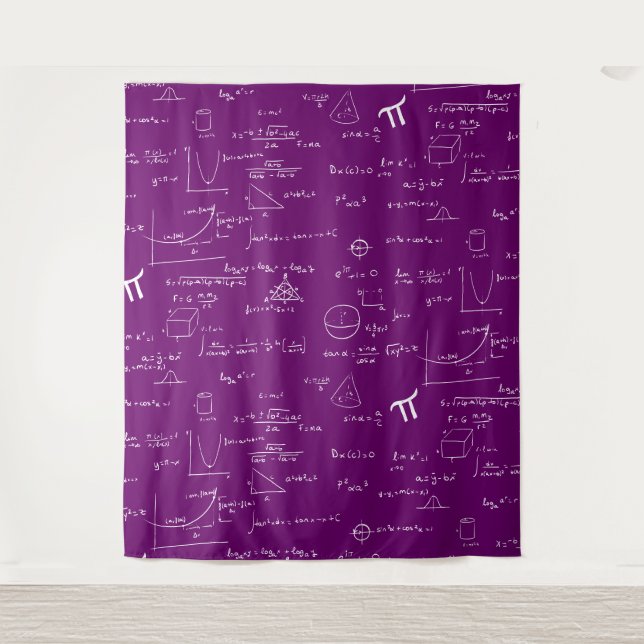 Tapete De Parede Purple White Mathematic Formulas Equations (Frente)