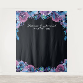 Tapete De Parede Púrpura Foto de Casamento Floral com Booth