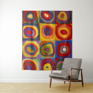 Tapete De Parede Quadrados com Círculos Concêntricos 2 Kandinsky