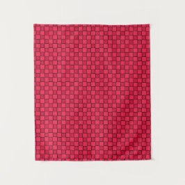 Tapete De Parede Quadro de Verificação Preto Vermelho
