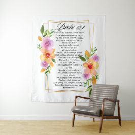 Tapete De Parede Quadro Geométrico Floral Psalm 121