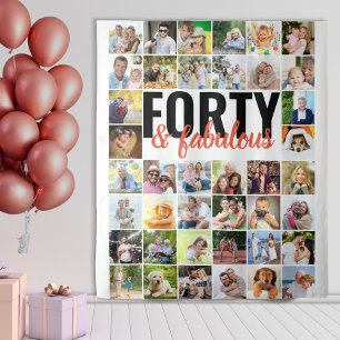 Tapete De Parede Quarenta e Fabuloso 40 Colagem de Fotos de Anivers