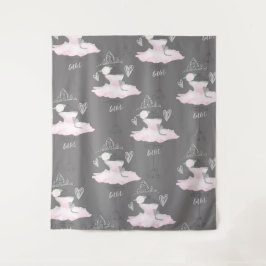 Tapete De Parede Quarto de Meninas Bailarina Pink & Grey Couture