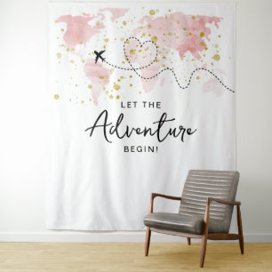 Tapete De Parede "Que A Aventura Comece!" Chá de fraldas de Mapa vi