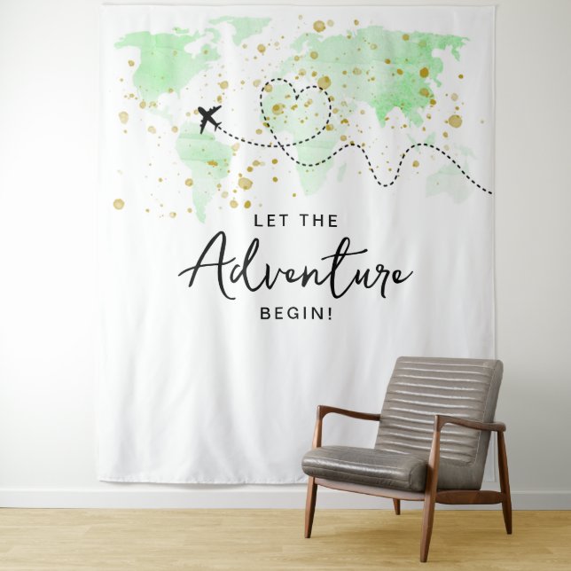 Tapete De Parede "Que A Aventura Comece!" Chá de fraldas de Mapa vi (In Situ)