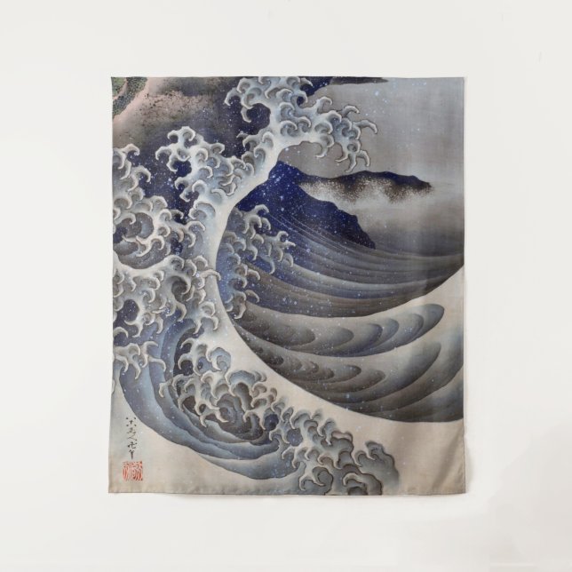 Tapete De Parede Quebrando Ondas, Hokusai (Frente)