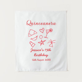 Tapete De Parede Quinceanera aniversário de 15 anos festa na praia 