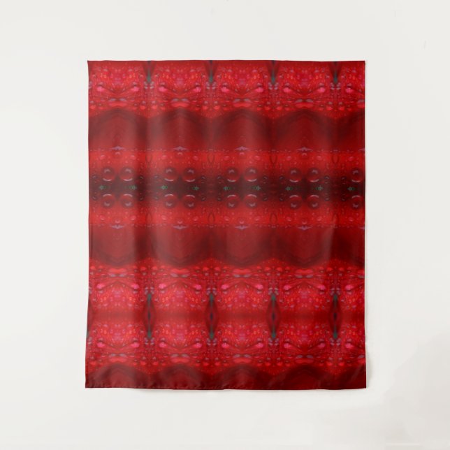 Tapete De Parede Rainy Red Dianthus Ikat (Frente)