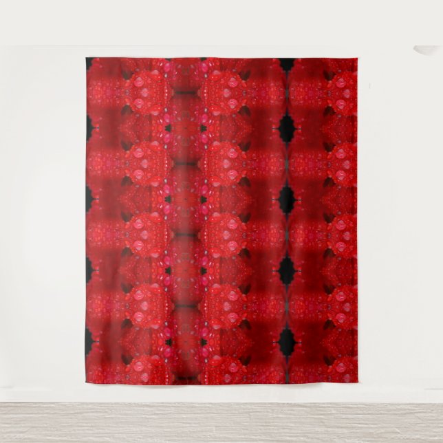 Tapete De Parede Rainy Red Dianthus Ikat 4 (Frente)