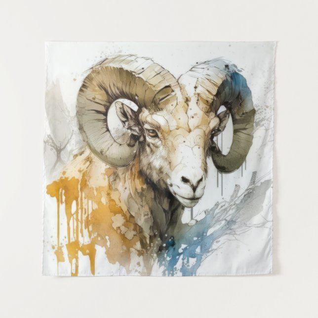 Tapete De Parede Ram Retrait Animal Painting Willife Outdoor Art (Frente)
