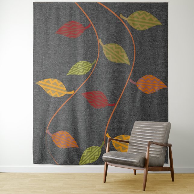 Tapete De Parede Ramificações de Folhas Padrão com abstrato Bright (In Situ)