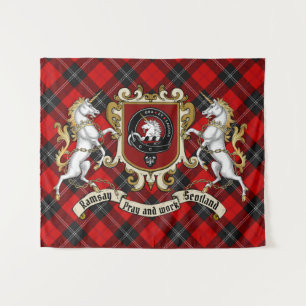 Tapete De Parede Ramsay Clan Crachá & Unicorns w/Tartan