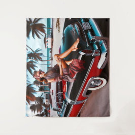 Tapete De Parede Rapariga com Carro