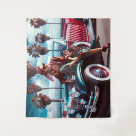 Tapete De Parede Rapariga com Carro