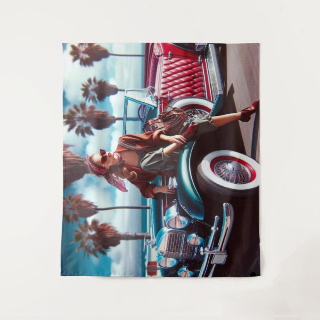 Tapete De Parede Rapariga com Carro (Frente)