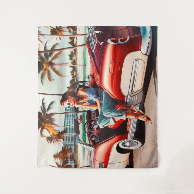 Tapete De Parede Rapariga com Carro (Frente)