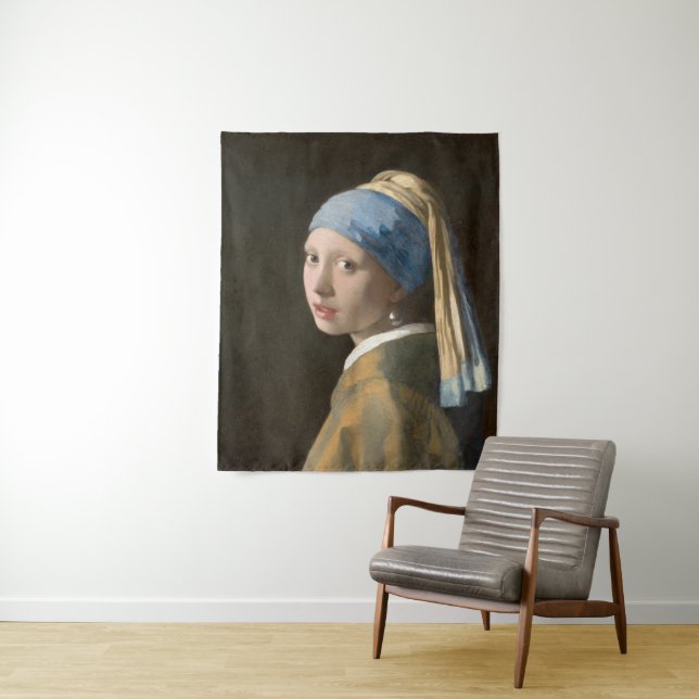 Tapete De Parede Rapariga com pérolas e Arte Vermeer (In Situ)