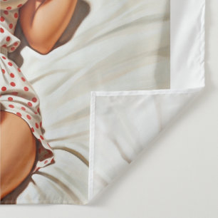 Tapete De Parede Rapariga retrô com PJ de Bolinhas vermelha