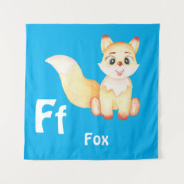 Tapete De Parede Raposa personalizar ABC: Letra F - Adicione seu no