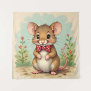 Tapete De Parede Ratinho fofo e adorável com gravata