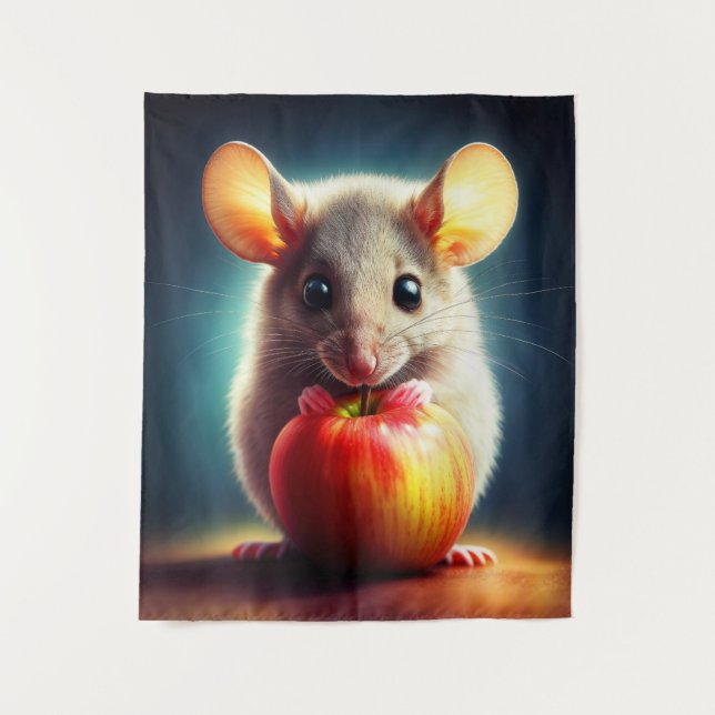 Tapete De Parede Rato pequeno e bonito com a arte brilhante da cozi (Frente)