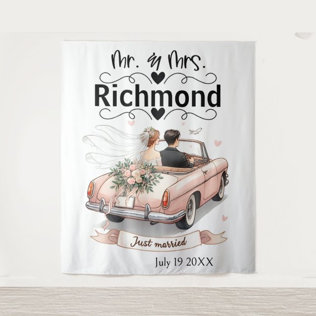 Tapete De Parede Recem casados Getaway - Plano de Casamento (Frente)