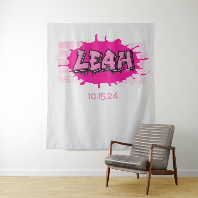 Tapete De Parede Recupere o nome da sua graffiti Leah Backdrop Phot (In Situ)