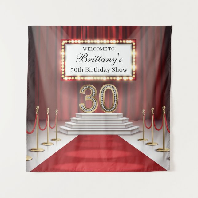 Tapete De Parede Red Carpet 30th Birthday Show Backdrop banner (Frente)