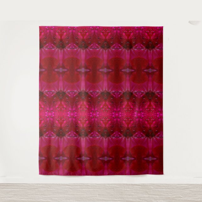 Tapete De Parede Red Dianthus Ikat 5 (Frente)