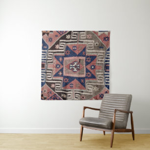 Tapete De Parede Red Kilim Rug Oriental Antiquado