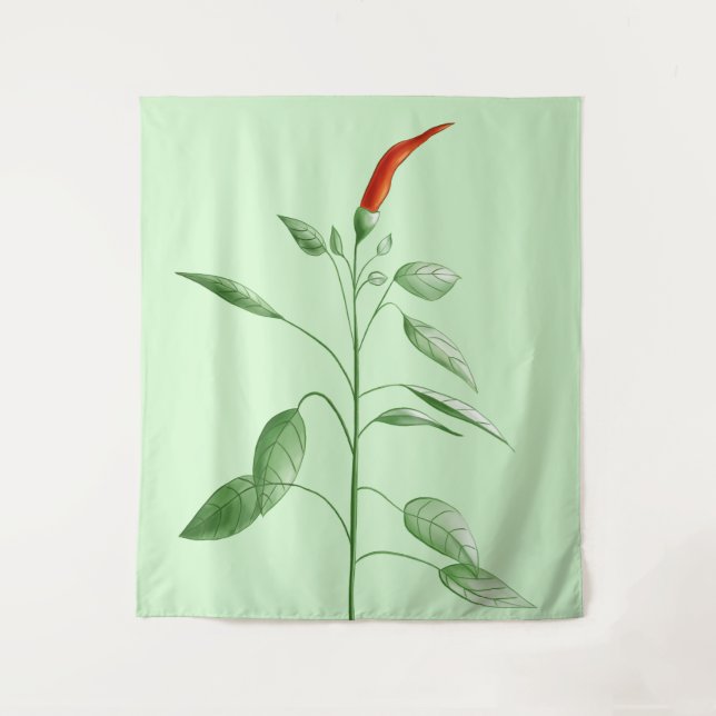Tapete De Parede Red Pepper Gardener Chili Plant Mãe Botânica (Frente)