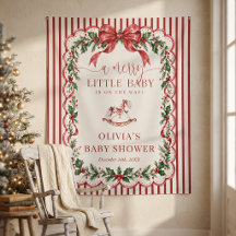 Red Stripe Um Feliz Natal Baby Shower