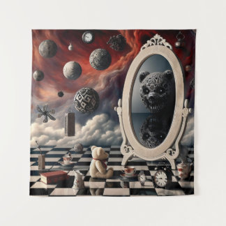 Tapete De Parede Reflexão Sinistra do Urso de Teddy