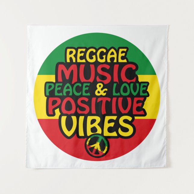 Tapete De Parede Reggae design com aspas positivas e sinalizador re (Frente)