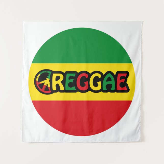 Tapete De Parede Reggae design com cores de sinalizador reggae (Frente)