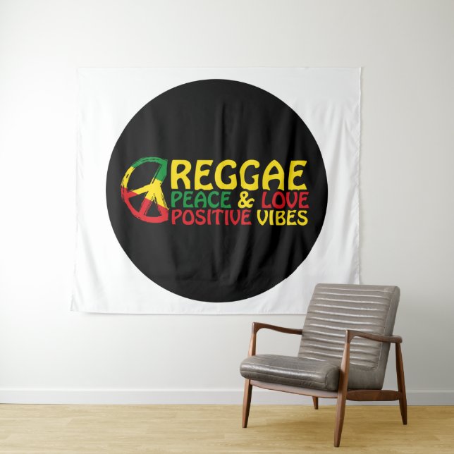 Tapete De Parede Reggae Music com citações positivas (In Situ (Horizontal))