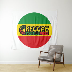Tapete De Parede Reggae Music com vibrações positivas e bandeira de