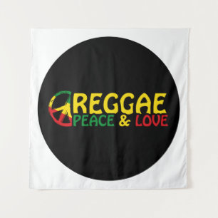 Tapete De Parede Reggage art com palavras positivas Peace and Love