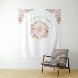 Tapete De Parede Religioso, Bege, Fundo Fotográfico Rosa Dourado Pe