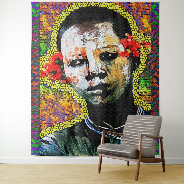 Tapete De Parede Religioso Tribal Afrocêntrico (In Situ)