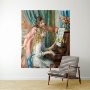 Tapete De Parede Renoir Duas Meninas ao Piano Impressão Música Arte