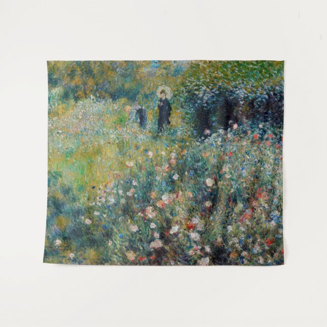 Tapete De Parede Renoir - Mulher com Parasol num Jardim (Frente (Horizontal))