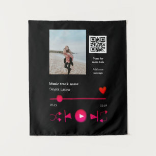 Tapete De Parede Reprodutor de música personalizado casal amor códi