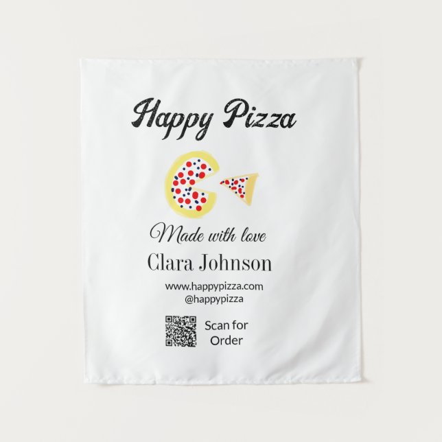 Tapete De Parede Restaurante de pizza café pizzaria digitalize códi (Frente)