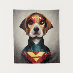 Tapete De Parede Retrato de Cachorro Super-Herói   Beagle