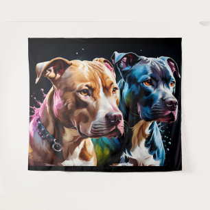 Tapete De Parede Retrato de dois pit Bulls