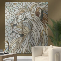 Retrato de Leão Branco - Arte Mosaica