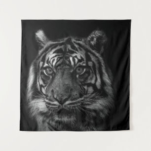 TAPETE DE PAREDE RETRATO DE TIGER EM BW