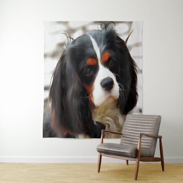 Tapete De Parede Retrato De Um Rei Charles Cavalier Spaniel (In Situ)