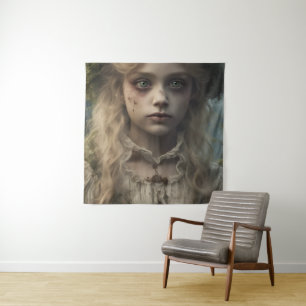Tapete De Parede Retrato de uma criança loira vitoriana morta assus